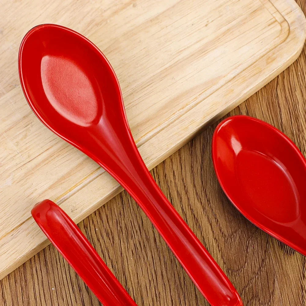 1/5/10pcs Mighty Porcelain Anti-Shock Spoons Japanese Rice Spoon Dumplings Porridge Soup Spoon Restaurant Bar Kitchen Cutlery