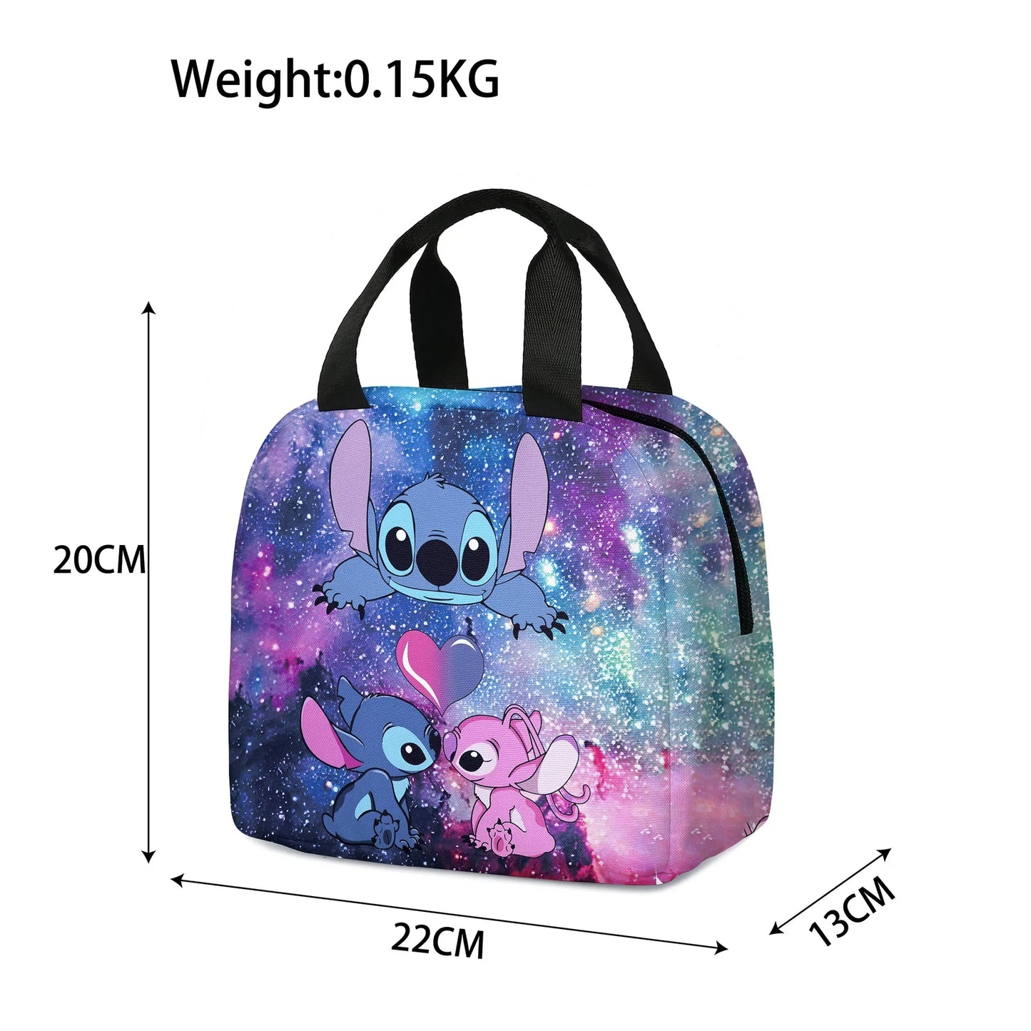 Disney Anime Lilo&Stitch Insulated Lunch Box Cartoon Stitch Waterproof Cooler Handbag Bento Bag Lunch Container Food Storage Bag