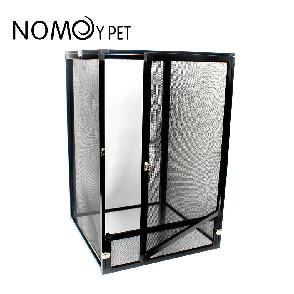 Detachable Reptile Terrarium Habitat Tank Aluminium Air Screen Cage Reptiles Cage with Cover Rainforest Habitat Lizard Chameleon