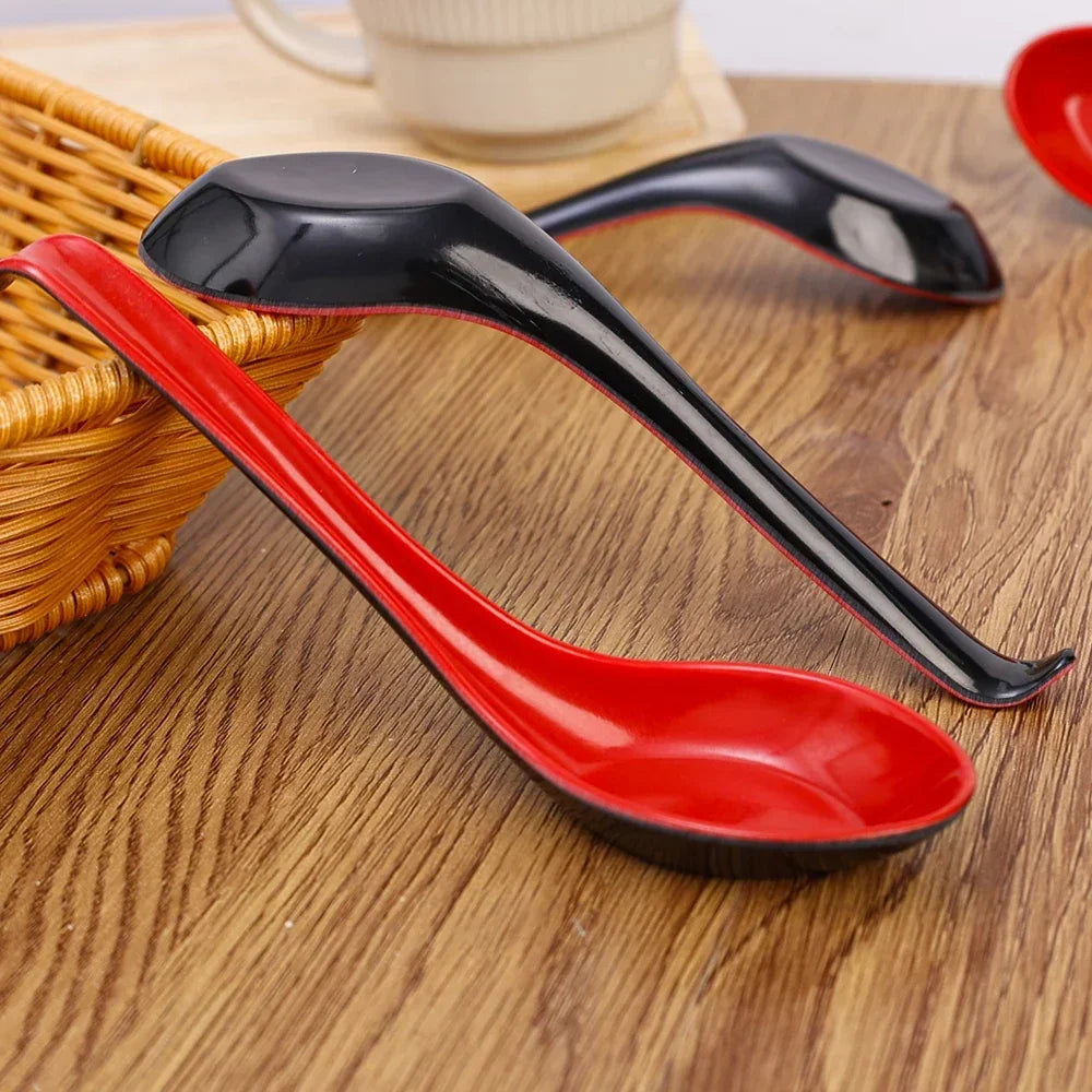 1/5/10pcs Mighty Porcelain Anti-Shock Spoons Japanese Rice Spoon Dumplings Porridge Soup Spoon Restaurant Bar Kitchen Cutlery