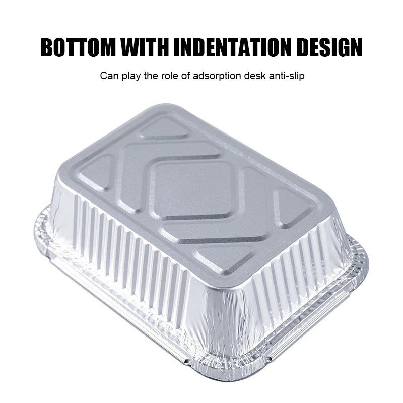 700ML Rectangular Tin Foil Tray Disposable Food Container Aluminum Foil Takeaway Box for Packaging, Baking, Roasting（20 Pack)