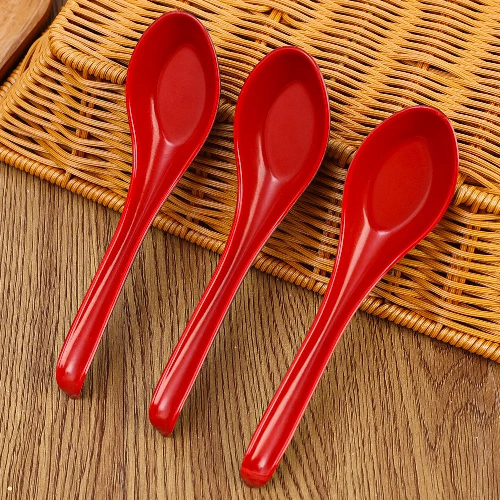 1/5/10pcs Mighty Porcelain Anti-Shock Spoons Japanese Rice Spoon Dumplings Porridge Soup Spoon Restaurant Bar Kitchen Cutlery