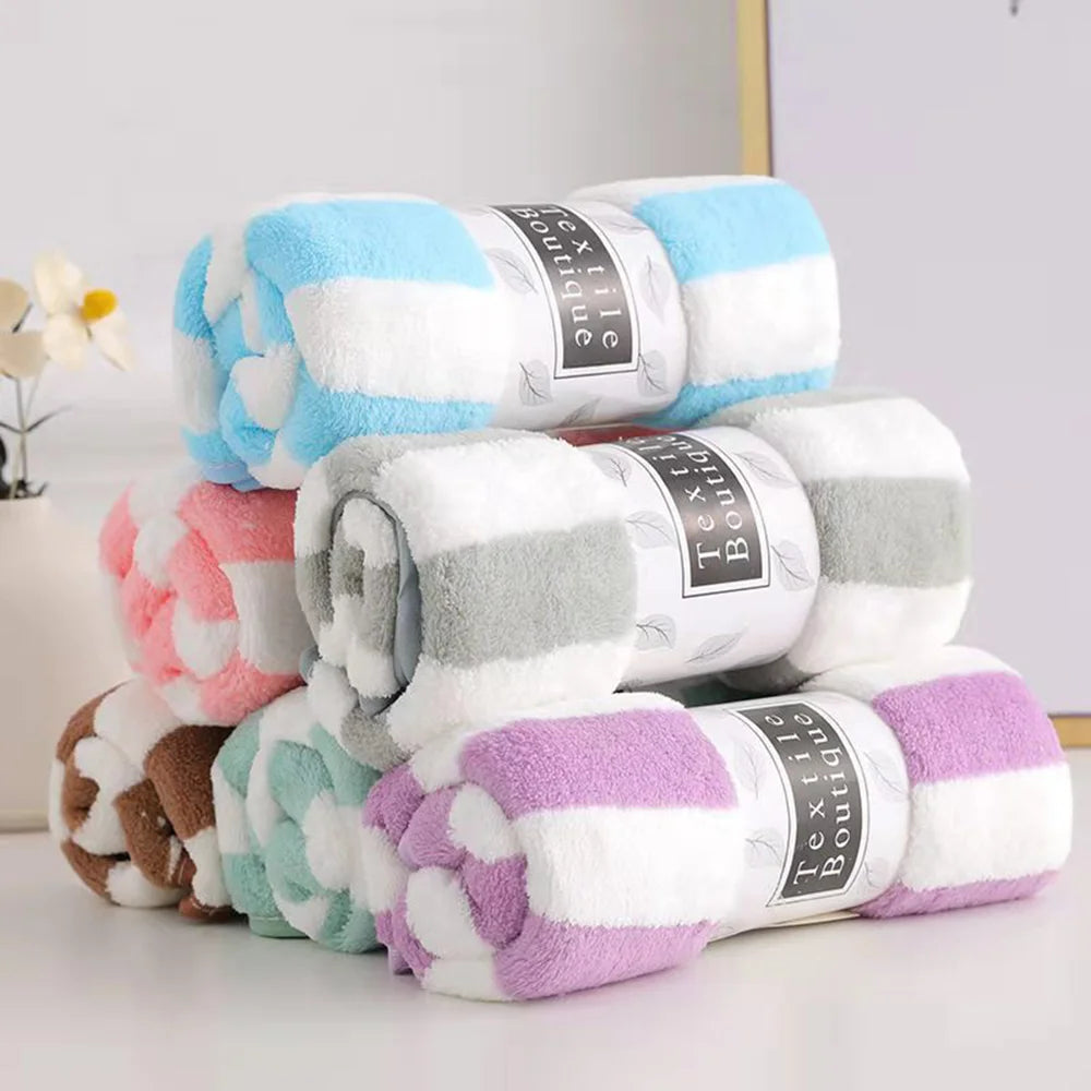 35x75cm Stripes Absorbent Quick Drying Bath Towel Sets Soft Adults Face Hand Towels Bathroom Microfiber Swim Bath Towels 2022