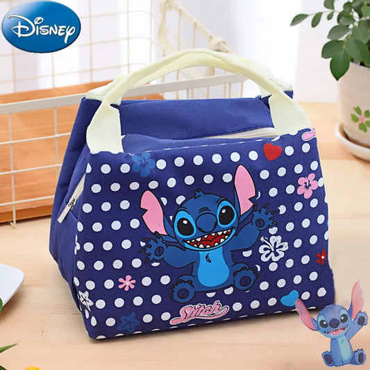 Kawaii Stitch Disney Cartoon Lunch Bag Ice Bag Camping wateproof Thick Waterproof Canvas Lunch Bag Rice Insulation Bag Gifts