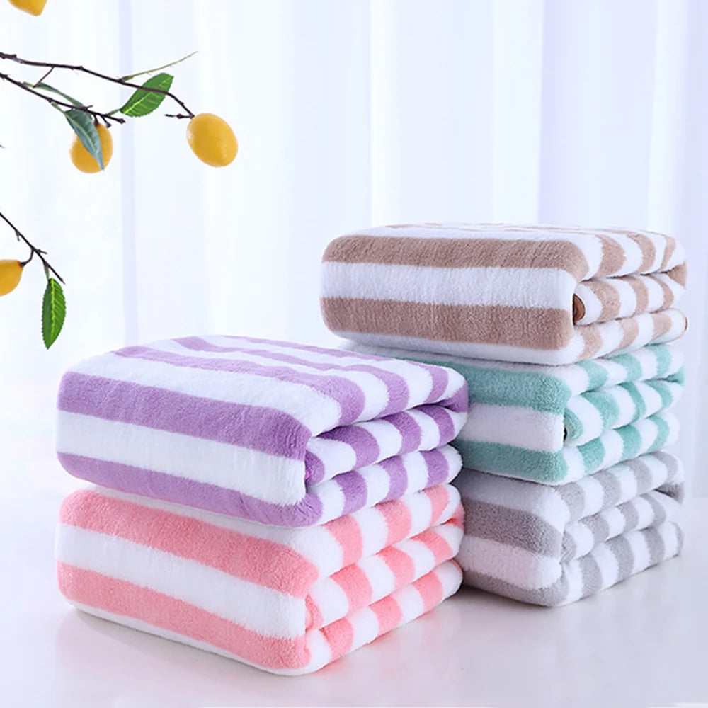 35x75cm Stripes Absorbent Quick Drying Bath Towel Sets Soft Adults Face Hand Towels Bathroom Microfiber Swim Bath Towels 2022