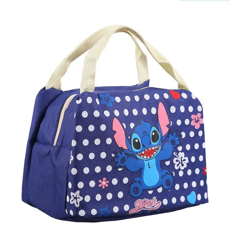 Kawaii Stitch Disney Cartoon Lunch Bag Ice Bag Camping wateproof Thick Waterproof Canvas Lunch Bag Rice Insulation Bag Gifts