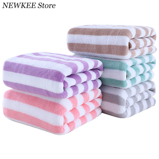 35x75cm Stripes Absorbent Quick Drying Bath Towel Sets Soft Adults Face Hand Towels Bathroom Microfiber Swim Bath Towels 2022