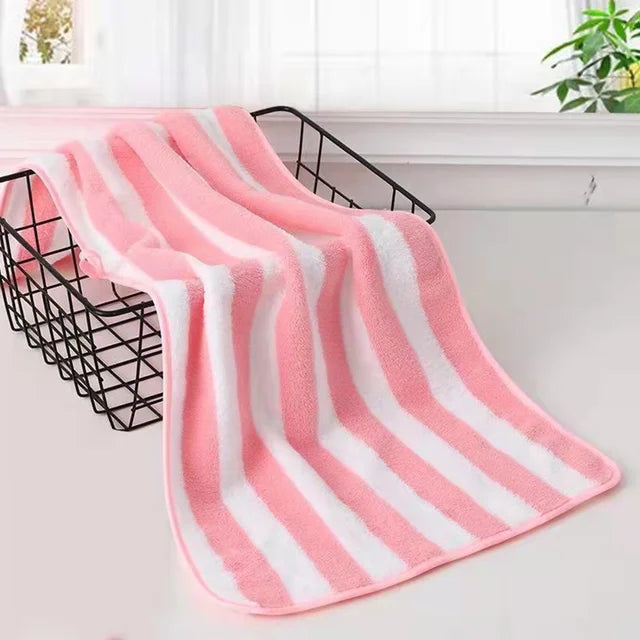 35x75cm Stripes Absorbent Quick Drying Bath Towel Sets Soft Adults Face Hand Towels Bathroom Microfiber Swim Bath Towels 2022