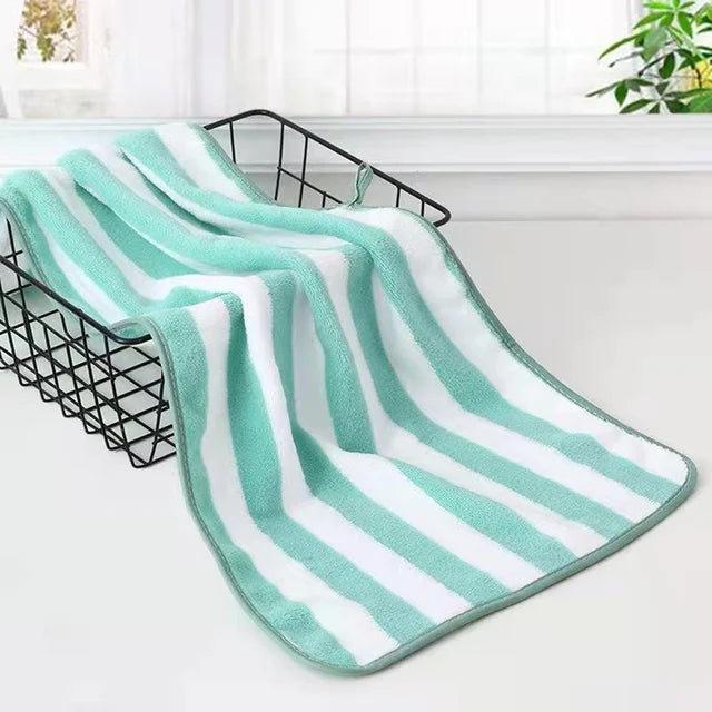 35x75cm Stripes Absorbent Quick Drying Bath Towel Sets Soft Adults Face Hand Towels Bathroom Microfiber Swim Bath Towels 2022