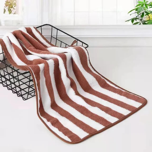 35x75cm Stripes Absorbent Quick Drying Bath Towel Sets Soft Adults Face Hand Towels Bathroom Microfiber Swim Bath Towels 2022