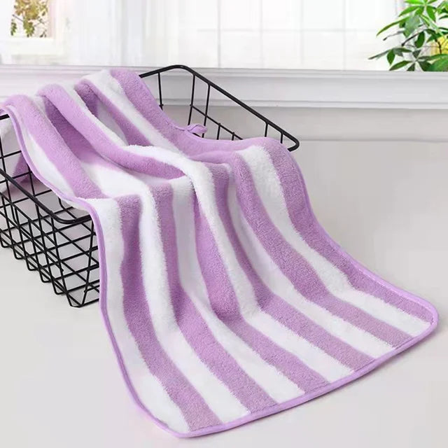 35x75cm Stripes Absorbent Quick Drying Bath Towel Sets Soft Adults Face Hand Towels Bathroom Microfiber Swim Bath Towels 2022