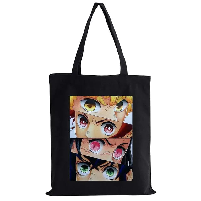 Hot Anime Demon Slayer Shoulder Bag Kimetsu No Yaiba Tanjirou Kamado Tote bags Canvas Summer Large Capacity Handbags