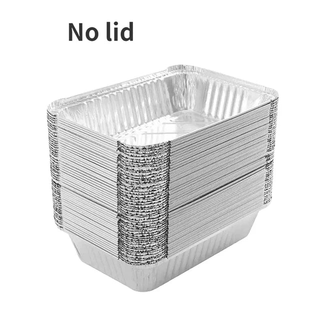 700ML Rectangular Tin Foil Tray Disposable Food Container Aluminum Foil Takeaway Box for Packaging, Baking, Roasting（20 Pack)