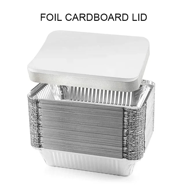 700ML Rectangular Tin Foil Tray Disposable Food Container Aluminum Foil Takeaway Box for Packaging, Baking, Roasting（20 Pack)