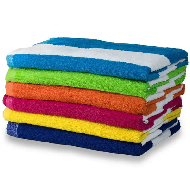 Cabana 6- Piece 100% Cotton Beach Towel Set 30" x 60" Multicolor