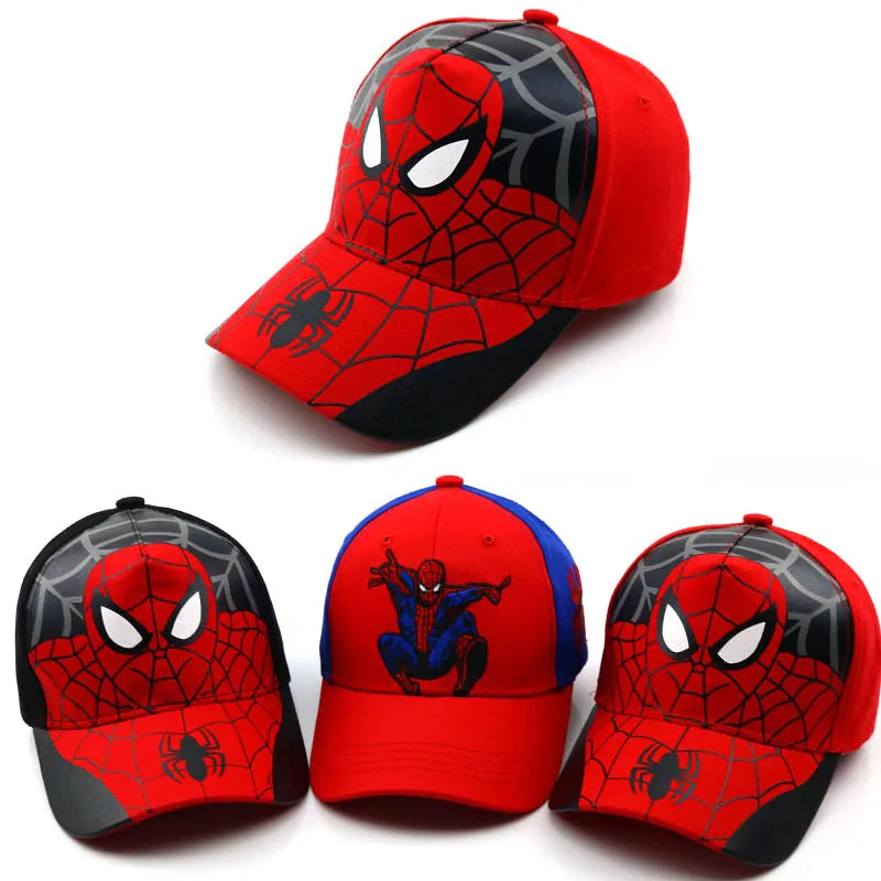 Disney Anime Spider Mans Baseball Cap Boys Autumn Baby Hats Spiderman Cartoon Children's Fashion Sun Caps Kids Hat Cap Gift 2-8y