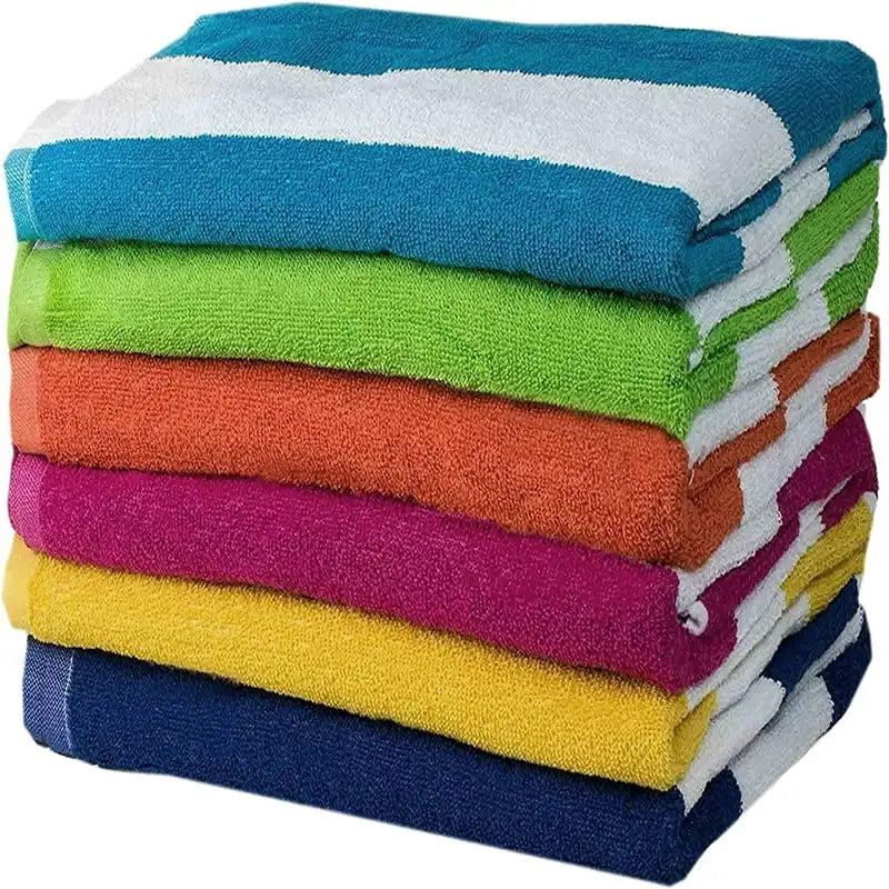 Cabana 6- Piece 100% Cotton Beach Towel Set 30" x 60" Multicolor