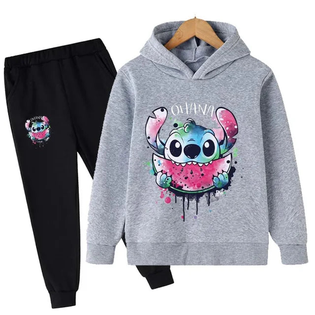 Baby Stitch Clothing Sets Children 1-16 Years Suit Boys Tracksuits Kids Brand Sport Suits Stich Hoodies Tops +Pants 2pcs Set