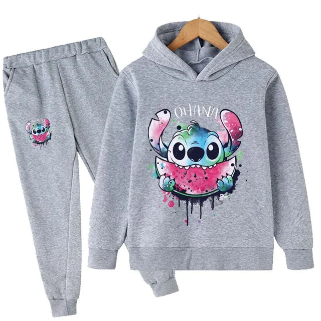 Baby Stitch Clothing Sets Children 1-16 Years Suit Boys Tracksuits Kids Brand Sport Suits Stich Hoodies Tops +Pants 2pcs Set