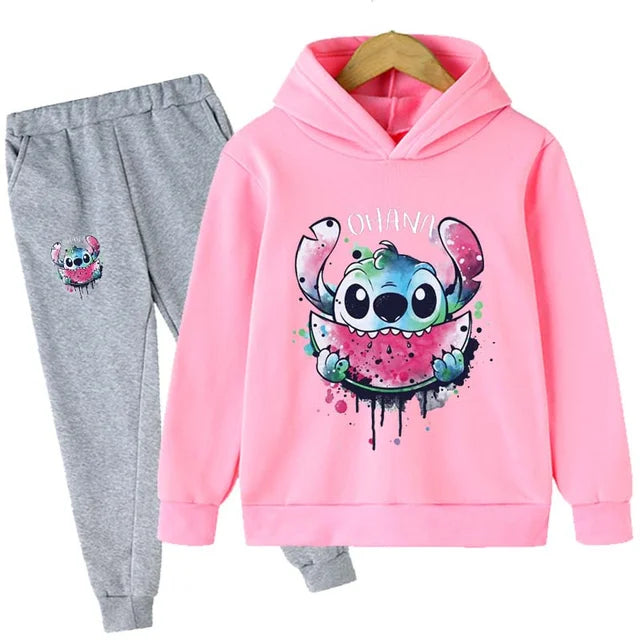 Baby Stitch Clothing Sets Children 1-16 Years Suit Boys Tracksuits Kids Brand Sport Suits Stich Hoodies Tops +Pants 2pcs Set