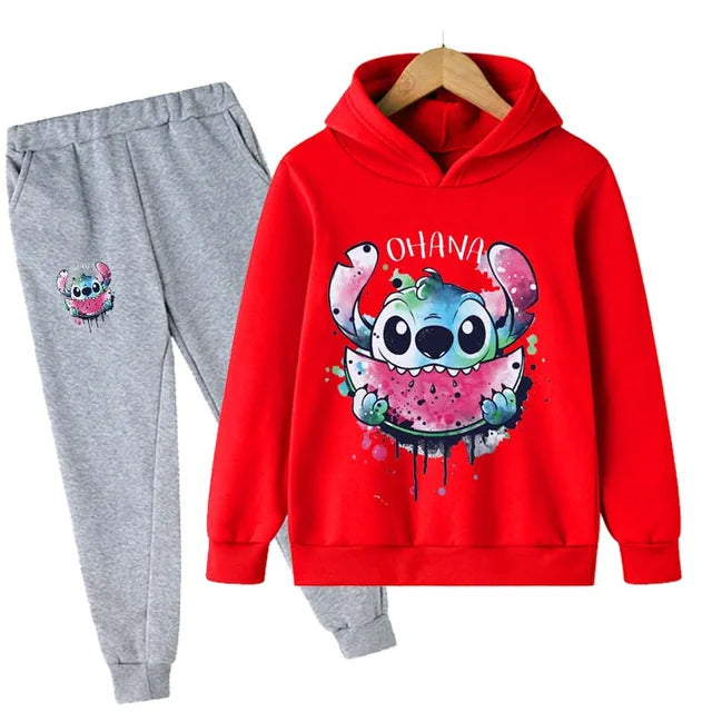 Baby Stitch Clothing Sets Children 1-16 Years Suit Boys Tracksuits Kids Brand Sport Suits Stich Hoodies Tops +Pants 2pcs Set