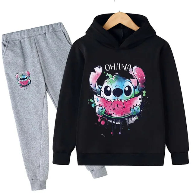 Baby Stitch Clothing Sets Children 1-16 Years Suit Boys Tracksuits Kids Brand Sport Suits Stich Hoodies Tops +Pants 2pcs Set