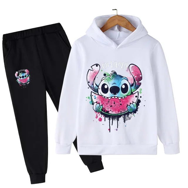 Baby Stitch Clothing Sets Children 1-16 Years Suit Boys Tracksuits Kids Brand Sport Suits Stich Hoodies Tops +Pants 2pcs Set