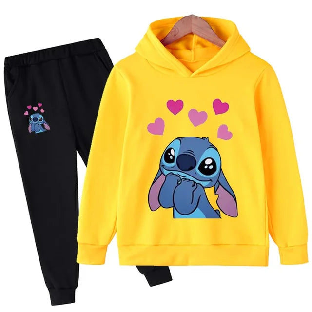 Baby Stitch Clothing Sets Children 1-16 Years Suit Boys Tracksuits Kids Brand Sport Suits Stich Hoodies Tops +Pants 2pcs Set