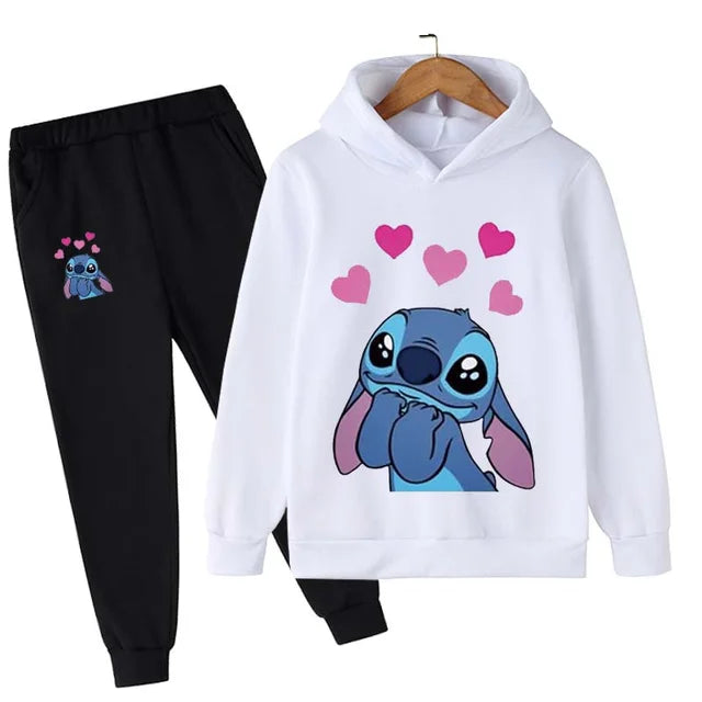 Baby Stitch Clothing Sets Children 1-16 Years Suit Boys Tracksuits Kids Brand Sport Suits Stich Hoodies Tops +Pants 2pcs Set