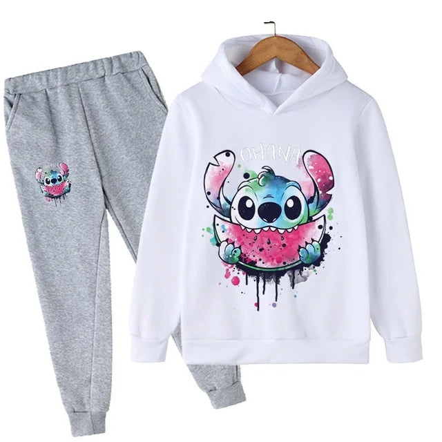 Baby Stitch Clothing Sets Children 1-16 Years Suit Boys Tracksuits Kids Brand Sport Suits Stich Hoodies Tops +Pants 2pcs Set