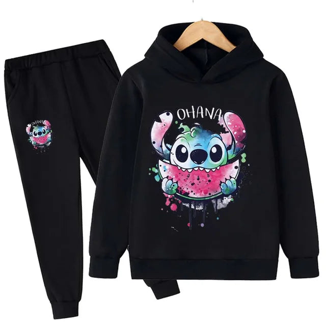 Baby Stitch Clothing Sets Children 1-16 Years Suit Boys Tracksuits Kids Brand Sport Suits Stich Hoodies Tops +Pants 2pcs Set