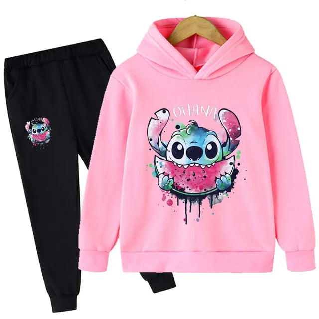 Baby Stitch Clothing Sets Children 1-16 Years Suit Boys Tracksuits Kids Brand Sport Suits Stich Hoodies Tops +Pants 2pcs Set