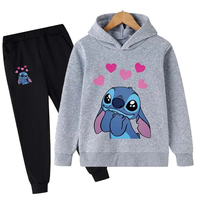 Baby Stitch Clothing Sets Children 1-16 Years Suit Boys Tracksuits Kids Brand Sport Suits Stich Hoodies Tops +Pants 2pcs Set