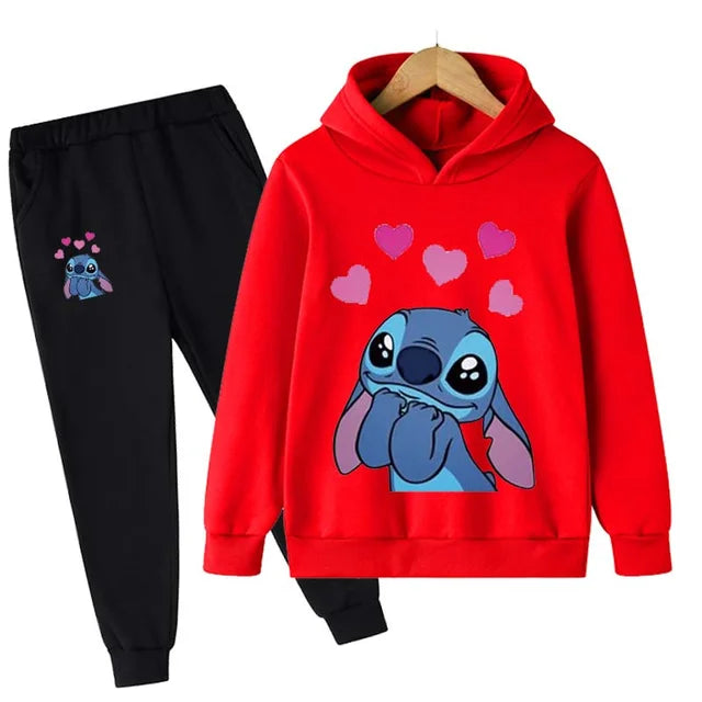 Baby Stitch Clothing Sets Children 1-16 Years Suit Boys Tracksuits Kids Brand Sport Suits Stich Hoodies Tops +Pants 2pcs Set