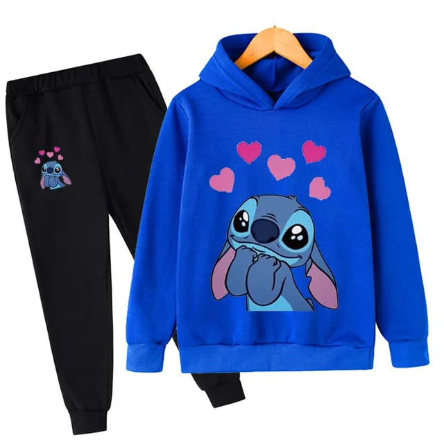 Baby Stitch Clothing Sets Children 1-16 Years Suit Boys Tracksuits Kids Brand Sport Suits Stich Hoodies Tops +Pants 2pcs Set