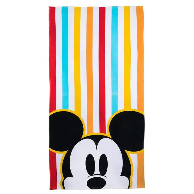 Disney Mickey Minnie Beach Towel Cartoon Cute Summer Kids Large Bath Pool Beach Towel Microfiber Absorbent for Swimming Travel