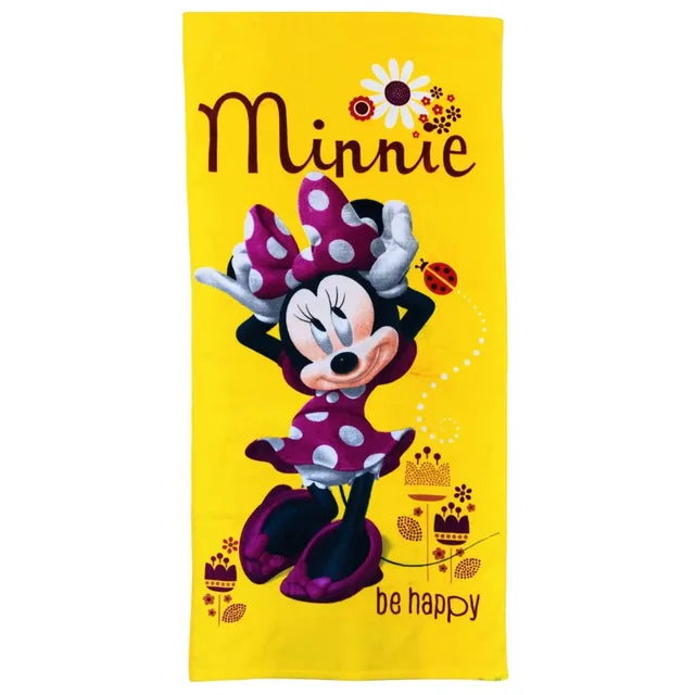 Disney Mickey Minnie Beach Towel Cartoon Cute Summer Kids Large Bath Pool Beach Towel Microfiber Absorbent for Swimming Travel