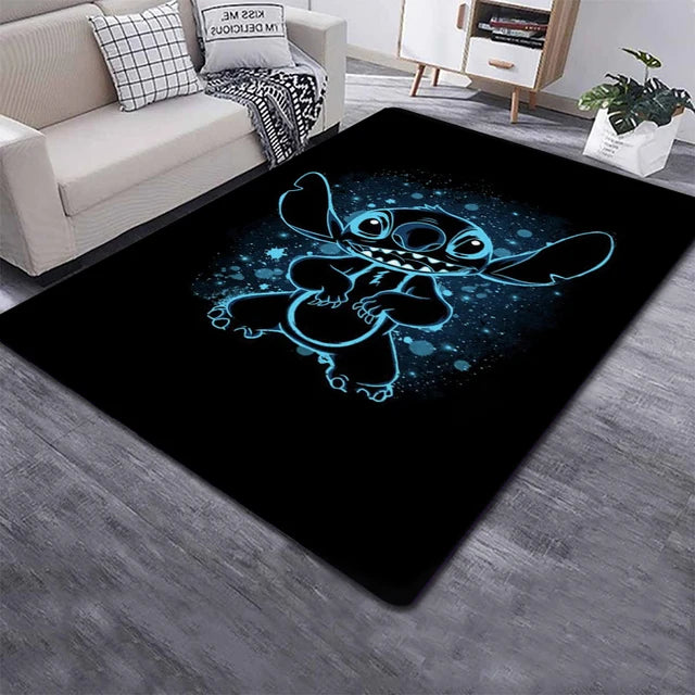 Disney Fashion Stitch 3D Printing Anime Carpets Cartoon Living Room Bedroom Large Area Soft Carpet Home Children's Room Rugs